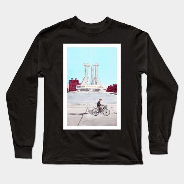 Pyongyang, North Korea Long Sleeve T-Shirt by NorrskenArt